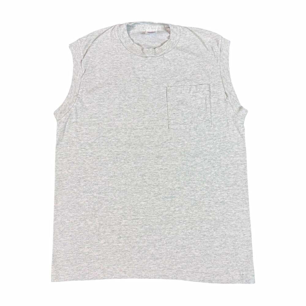 Vintage Single Stitch BVD Men’s Cotton Knit Sleeveless Pocket T-Shirt Size L